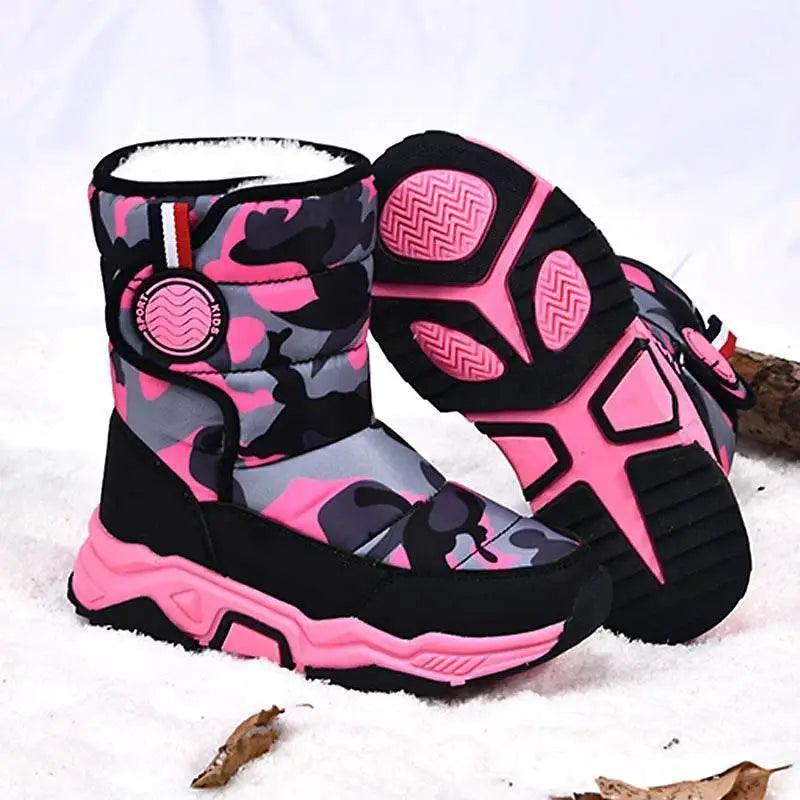  Children's Shoes Boys' Snow Boots Winter Girls' Warm Fleece-Lined Waterproof Anti-Slip Kids Cotton Shoes Outdoor Ankle Boots New -  ToylandEU™