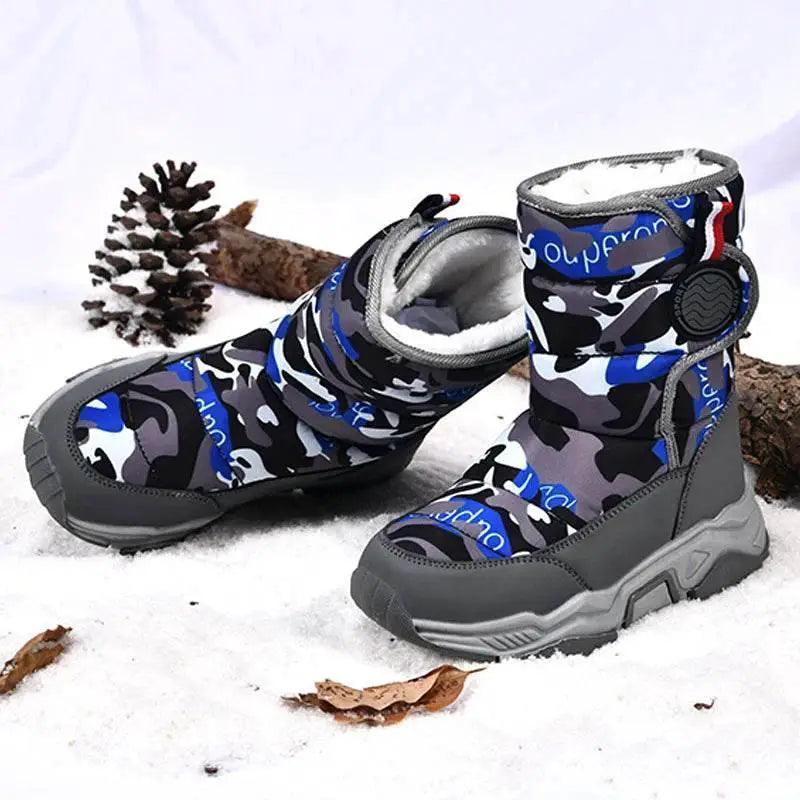  Children's Shoes Boys' Snow Boots Winter Girls' Warm Fleece-Lined Waterproof Anti-Slip Kids Cotton Shoes Outdoor Ankle Boots New -  ToylandEU™