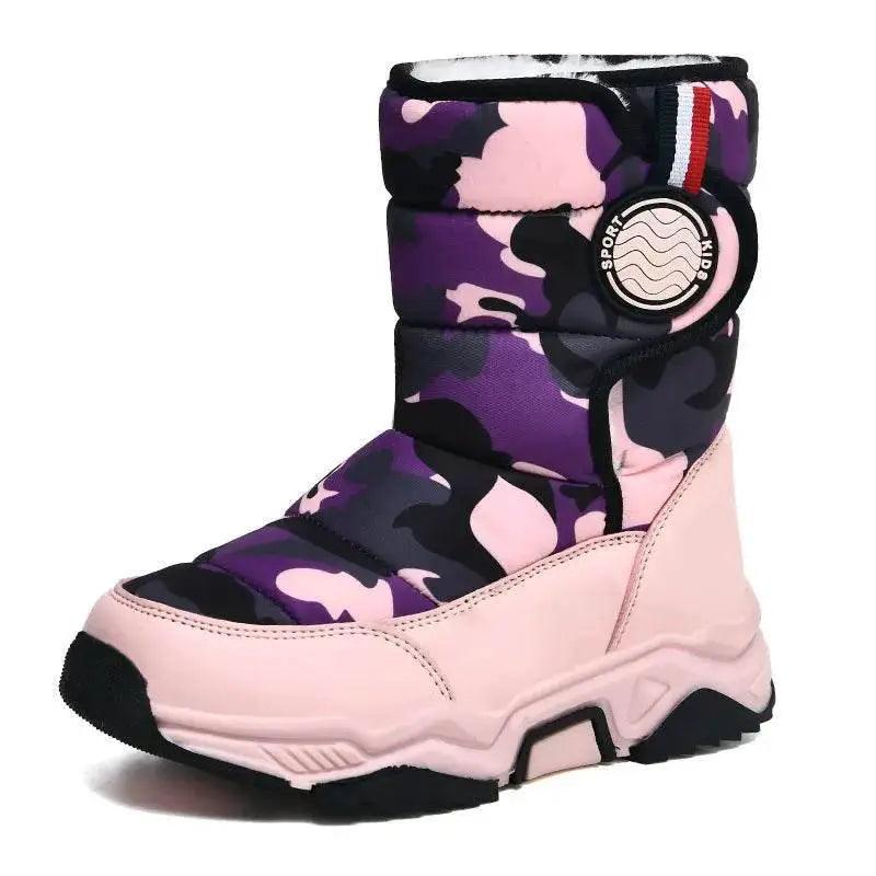  Children's Shoes Boys' Snow Boots Winter Girls' Warm Fleece-Lined Waterproof Anti-Slip Kids Cotton Shoes Outdoor Ankle Boots New -  ToylandEU™