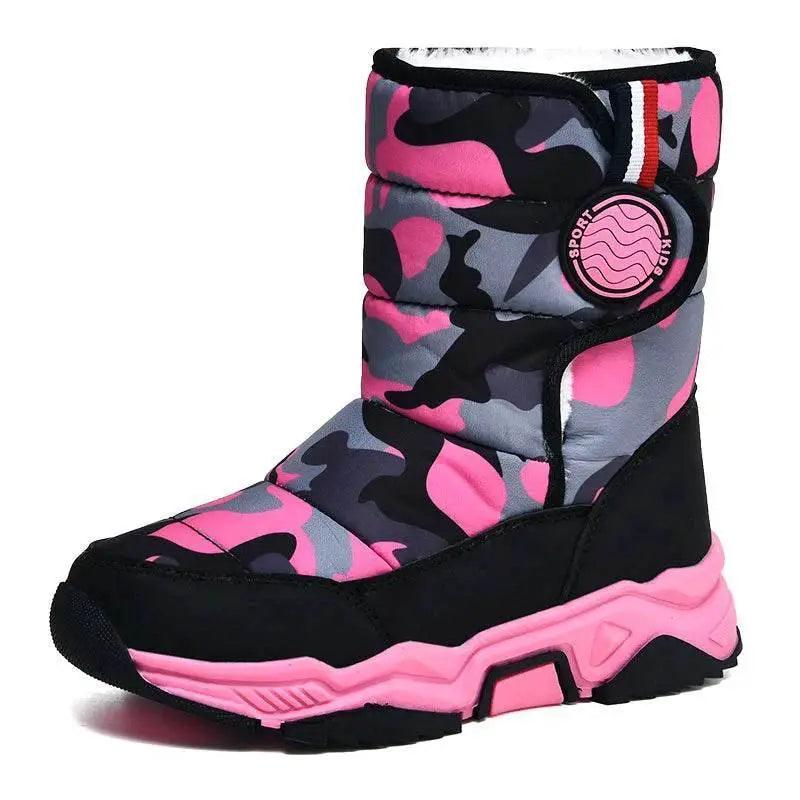  Children's Shoes Boys' Snow Boots Winter Girls' Warm Fleece-Lined Waterproof Anti-Slip Kids Cotton Shoes Outdoor Ankle Boots New -  ToylandEU™