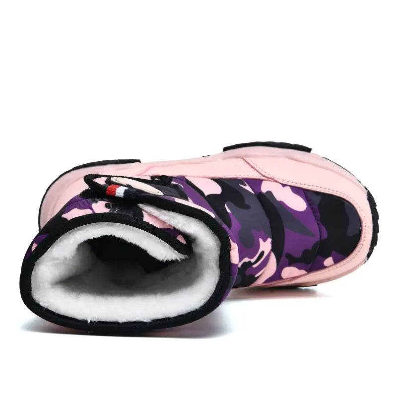 Children's Shoes Boys' Snow Boots Winter Girls' Warm Fleece-Lined Waterproof Anti-Slip Kids Cotton Shoes Outdoor Ankle Boots New - ToylandEU