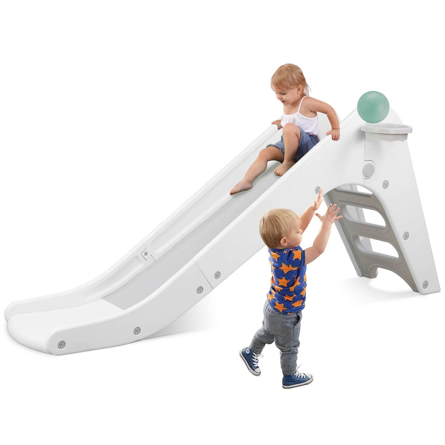 Children's Slide and Basketball Hoop Climber Playset for Kids - ToylandEU
