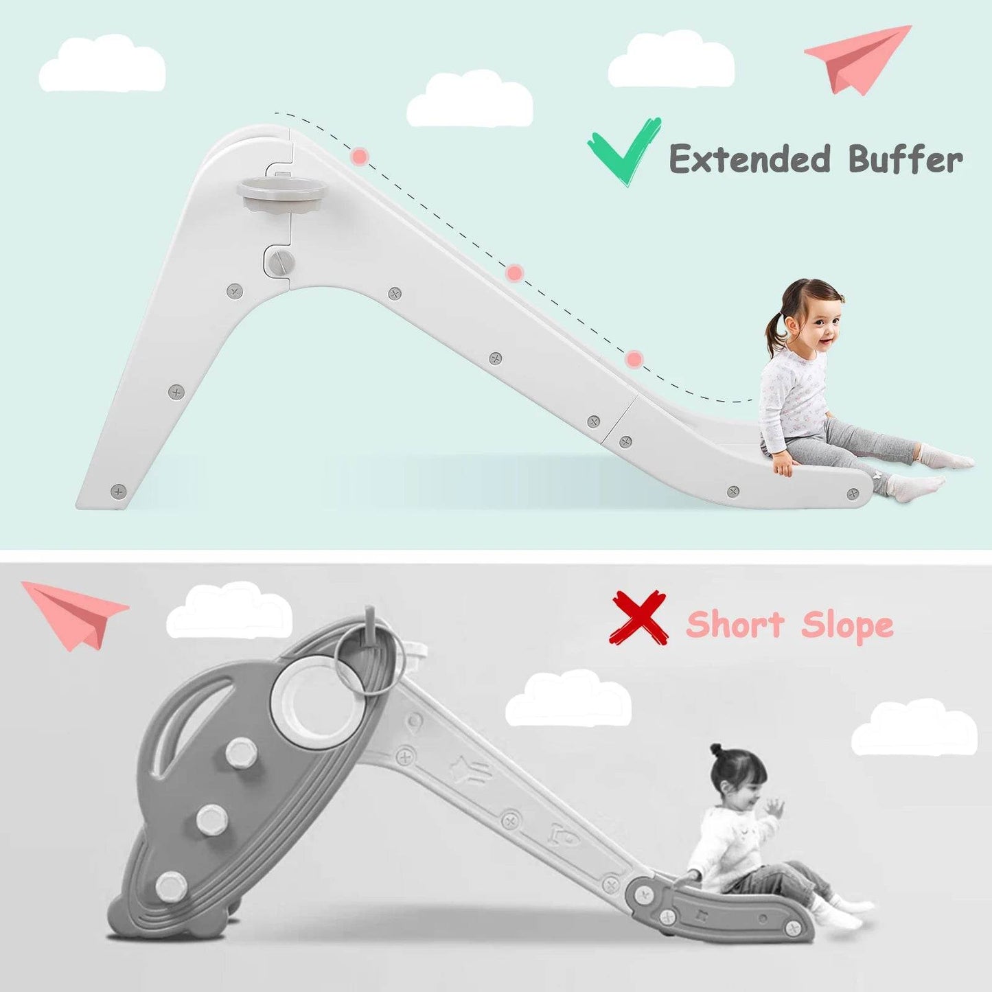 Children's Slide and Basketball Hoop Climber Playset for Kids - ToylandEU