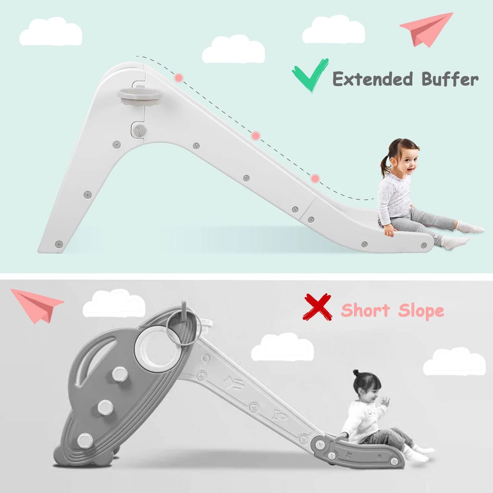 Children's Slide and Basketball Hoop Climber Playset for Kids - ToylandEU