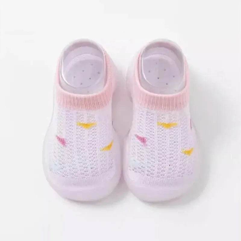 Children's Walking Shoes Baby Floor Shoes Baby Socks Shoes Non Slip Indoor Soft Sole Mesh Surface Thin Sandals One Foot Pedal - ToylandEU