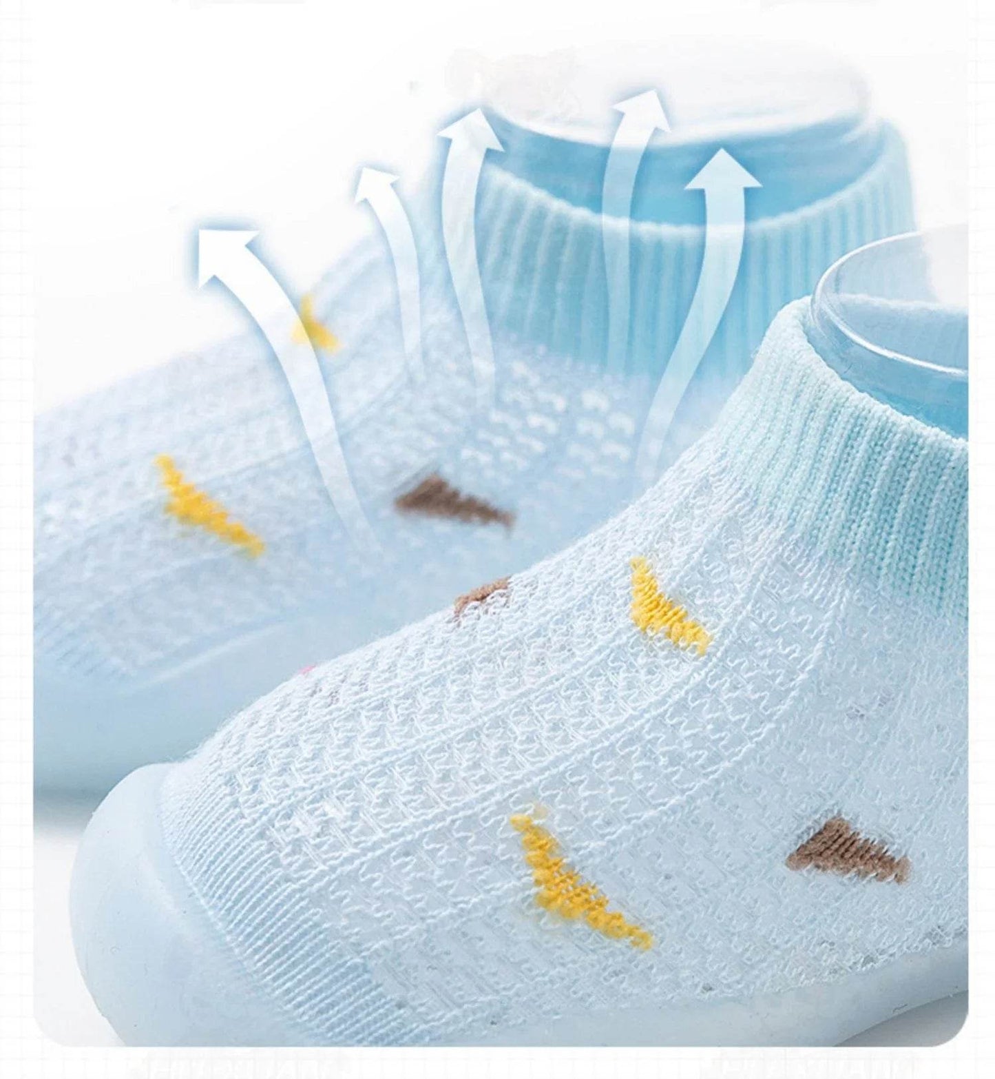 Children's Walking Shoes Baby Floor Shoes Baby Socks Shoes Non Slip Indoor Soft Sole Mesh Surface Thin Sandals One Foot Pedal - ToylandEU
