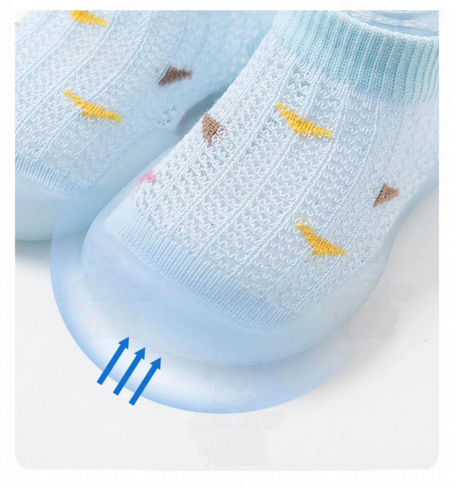 Children's Walking Shoes Baby Floor Shoes Baby Socks Shoes Non Slip Indoor Soft Sole Mesh Surface Thin Sandals One Foot Pedal - ToylandEU