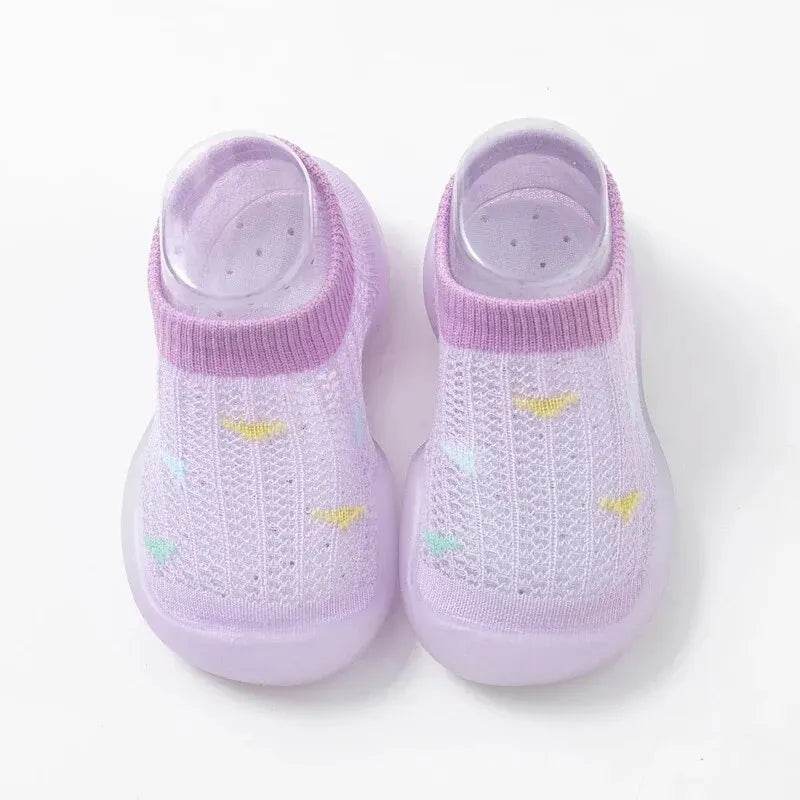 Children's Walking Shoes Baby Floor Shoes Baby Socks Shoes Non Slip Indoor Soft Sole Mesh Surface Thin Sandals One Foot Pedal - ToylandEU