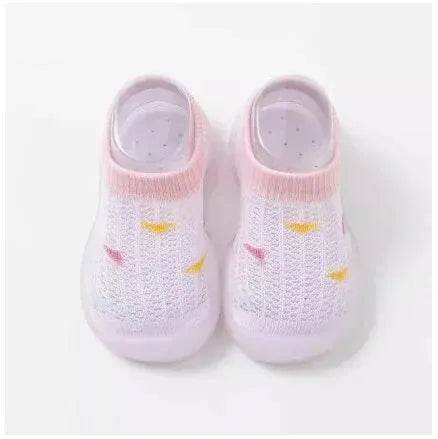 Children's Walking Shoes Baby Floor Shoes Baby Socks Shoes Non Slip Indoor Soft Sole Mesh Surface Thin Sandals One Foot Pedal - ToylandEU