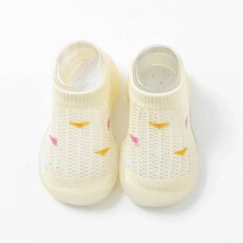 Children's Walking Shoes Baby Floor Shoes Baby Socks Shoes Non Slip Indoor Soft Sole Mesh Surface Thin Sandals One Foot Pedal - ToylandEU