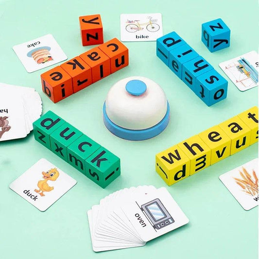 Children's Wooden Montessori Letters Block Cognitive Pairing Puzzle Learning Word Matching Puzzle Education Toys - ToylandEU
