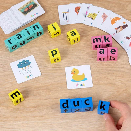Children's Wooden Montessori Letters Block Cognitive Pairing Puzzle Learning Word Matching Puzzle Education Toys - ToylandEU
