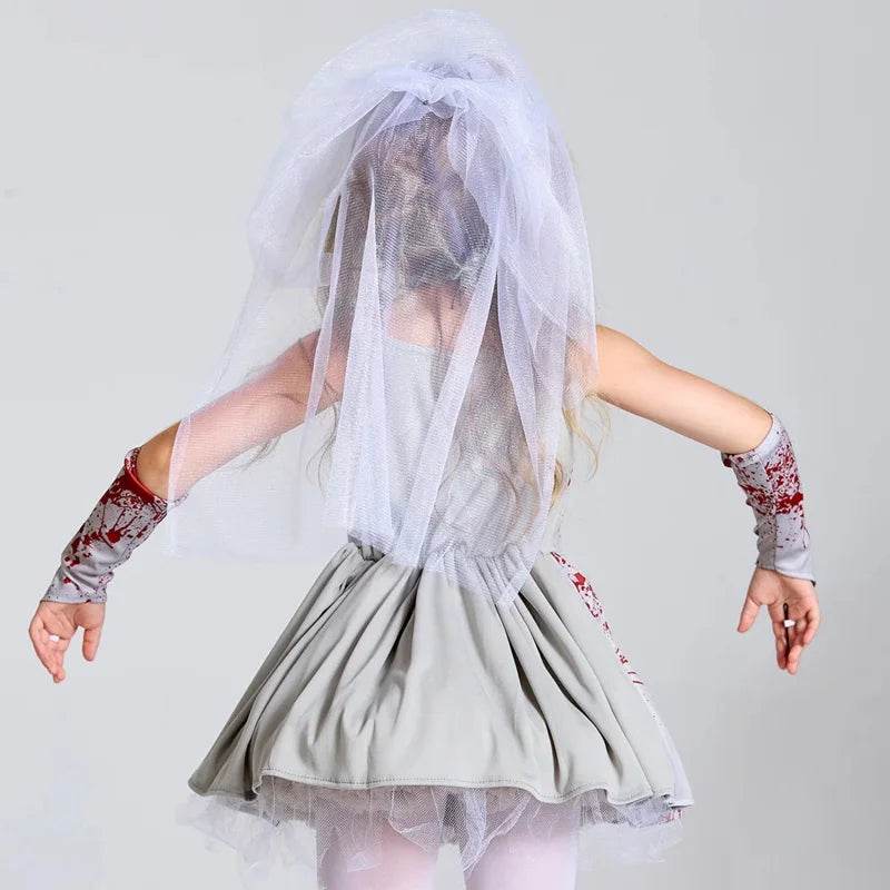 Chillingly Cute Kids Zombie Bride Costume for Halloween Fun - ToylandEU