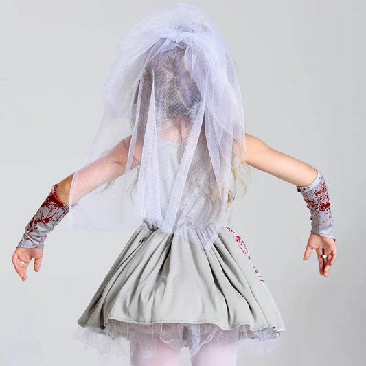Chillingly Cute Kids Zombie Bride Costume for Halloween Fun - ToylandEU