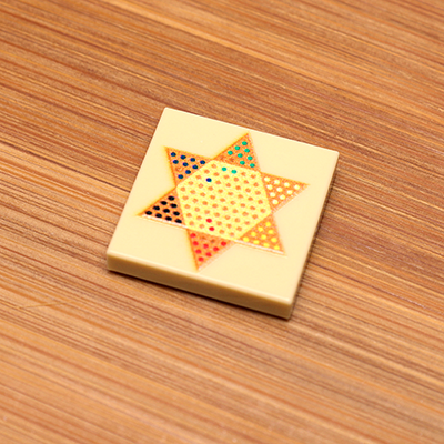 2x2 LEGO Tile With Chinese Checkers Print For Minifigs ABS Plastic LEGO Compatible Accessory For Custom Play - ToylandEU