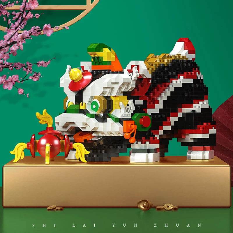Chinese Lion Dance Building Blocks Mascot Assemble Model Bricks - ToylandEU
