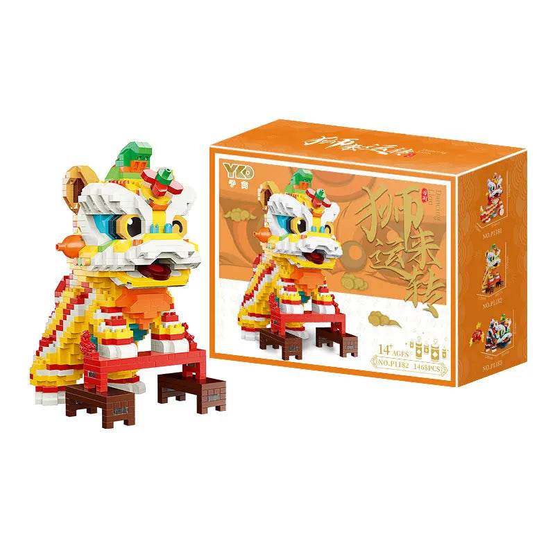 Chinese Lion Dance Building Blocks Mascot Assemble Model Bricks - ToylandEU