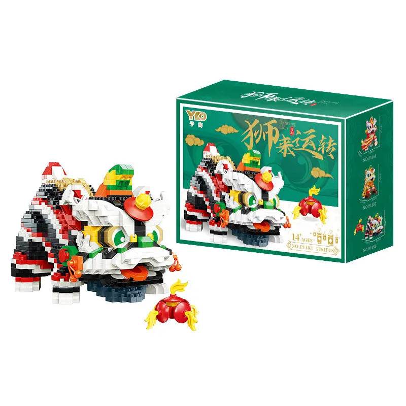 Chinese Lion Dance Building Blocks Mascot Assemble Model Bricks - ToylandEU