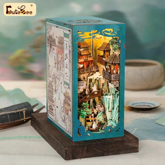  Chinese Style Book Nook Doll House Kit With Touch Light -  ToylandEU™