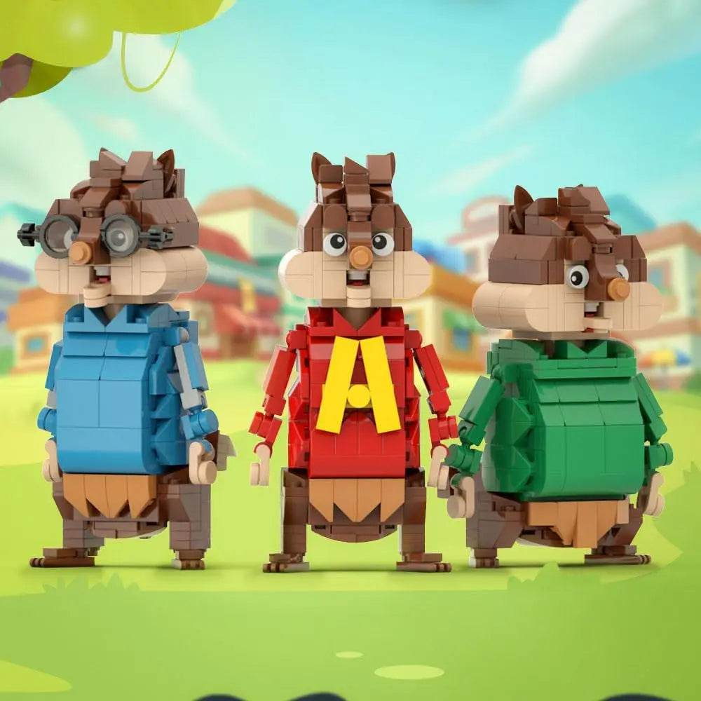 Chipmunk Building Blocks Set 3 in 1 Alvin Simon Theodore Toy - ToylandEU