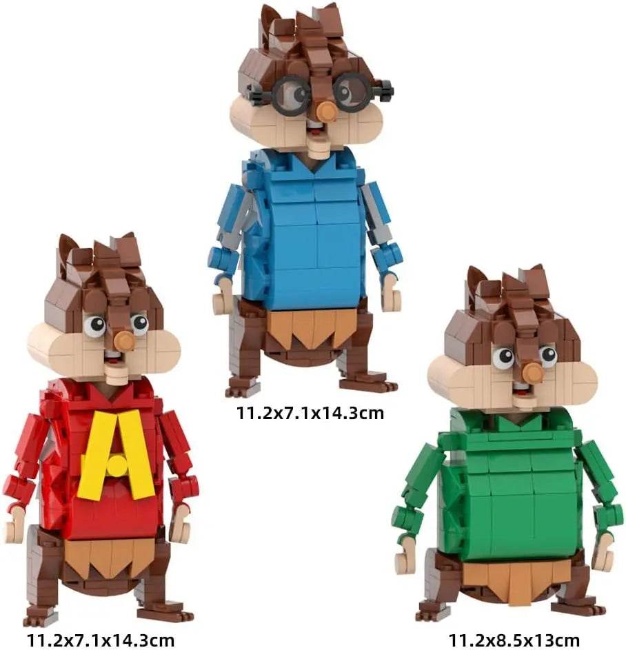 Chipmunk Building Blocks Set 3 in 1 Alvin Simon Theodore Toy - ToylandEU