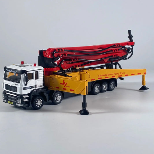Choice Concrete Pump Truck Diecast Model With Sound And Light For Collectors - ToylandEU