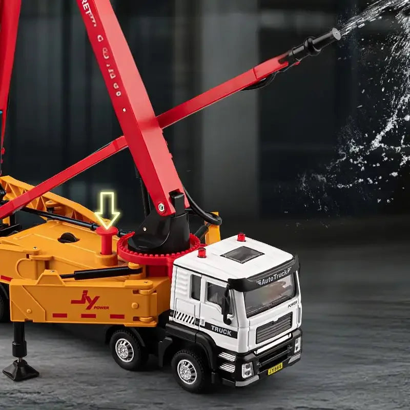 Choice Concrete Pump Truck Diecast Model With Sound And Light For Collectors - ToylandEU