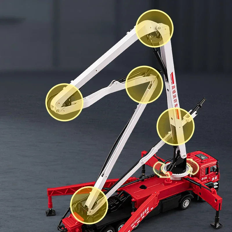 Choice Concrete Pump Truck Diecast Model With Sound And Light For Collectors - ToylandEU