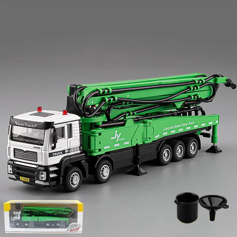 Choice Concrete Pump Truck Diecast Model With Sound And Light For Collectors - ToylandEU