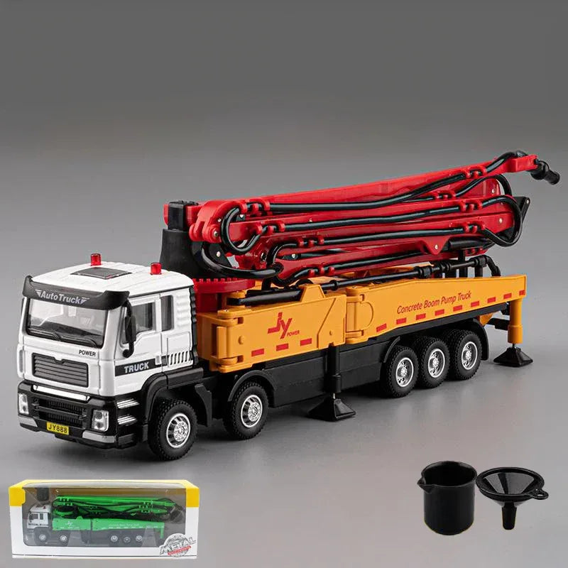 Choice Concrete Pump Truck Diecast Model With Sound And Light For Collectors - ToylandEU