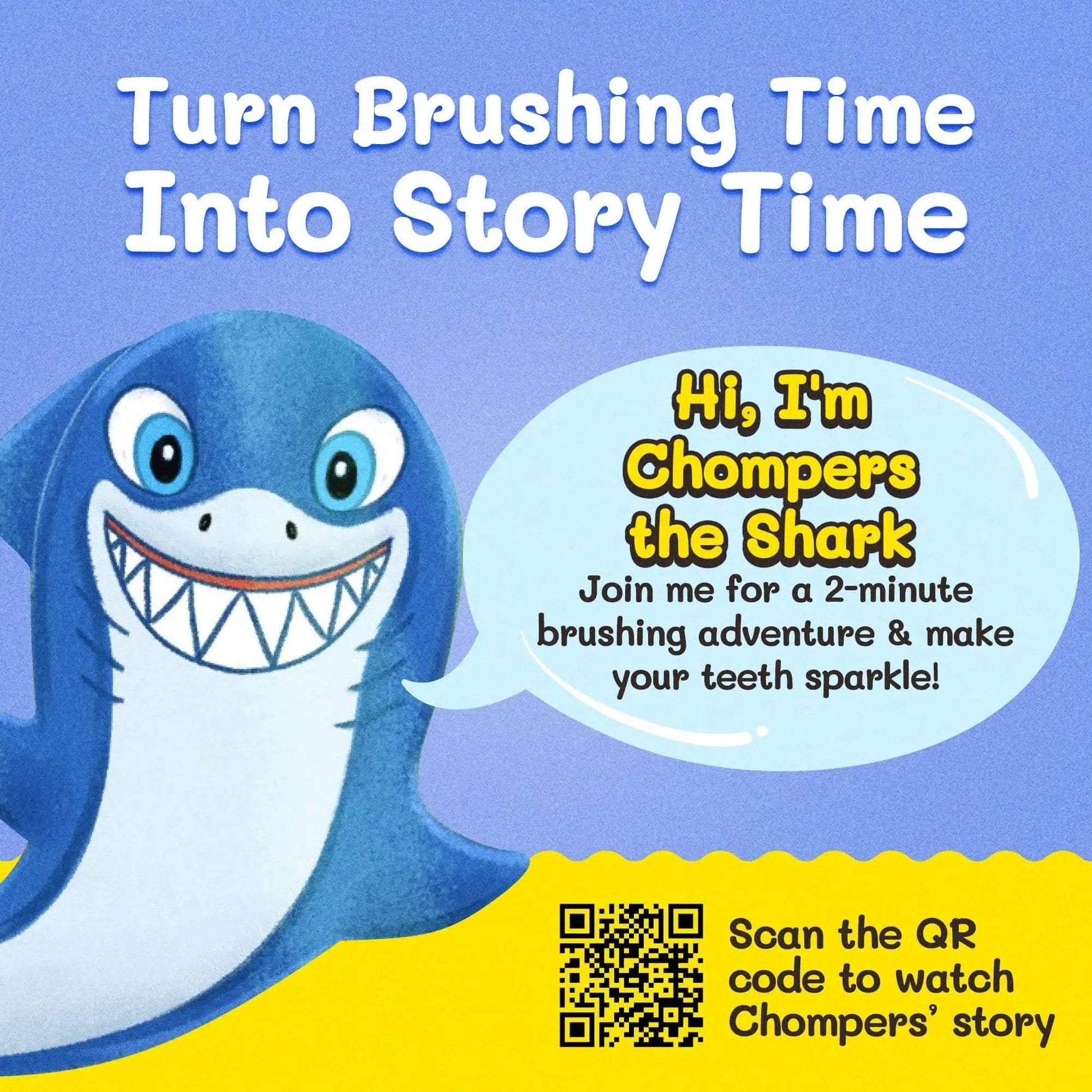 Chompers the Shark Toothbrush for Kids With Bonus Brush Head - ToylandEU