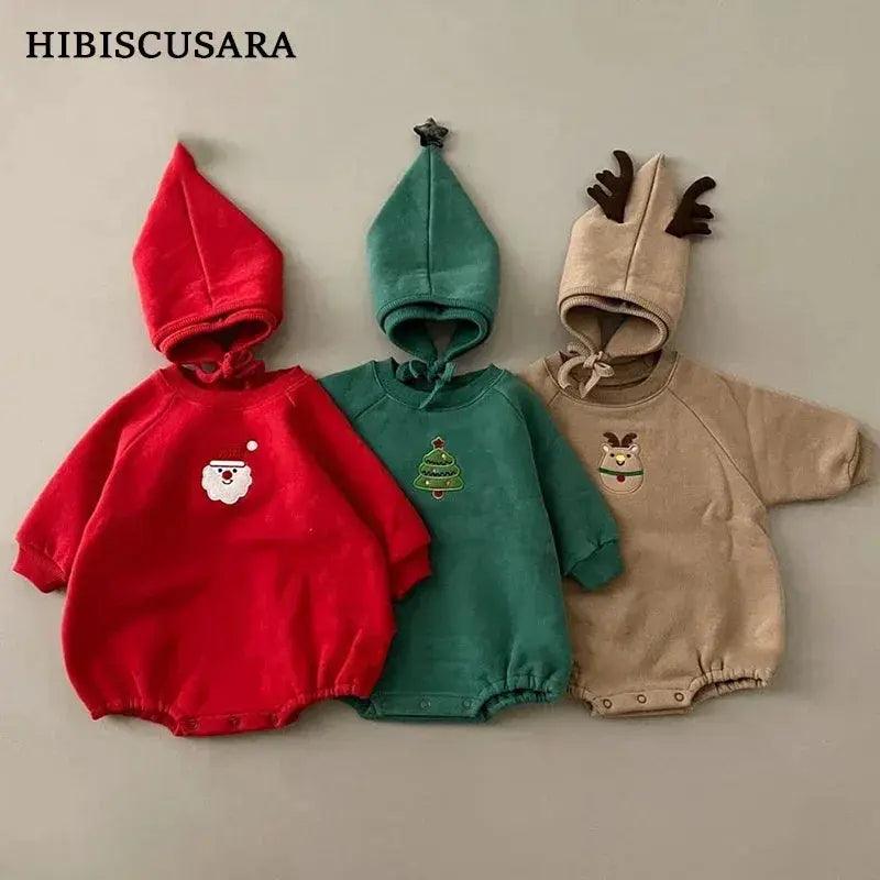  Christmas Baby Romper Set Santa Rudolph Theme With Hat -  ToylandEU™
