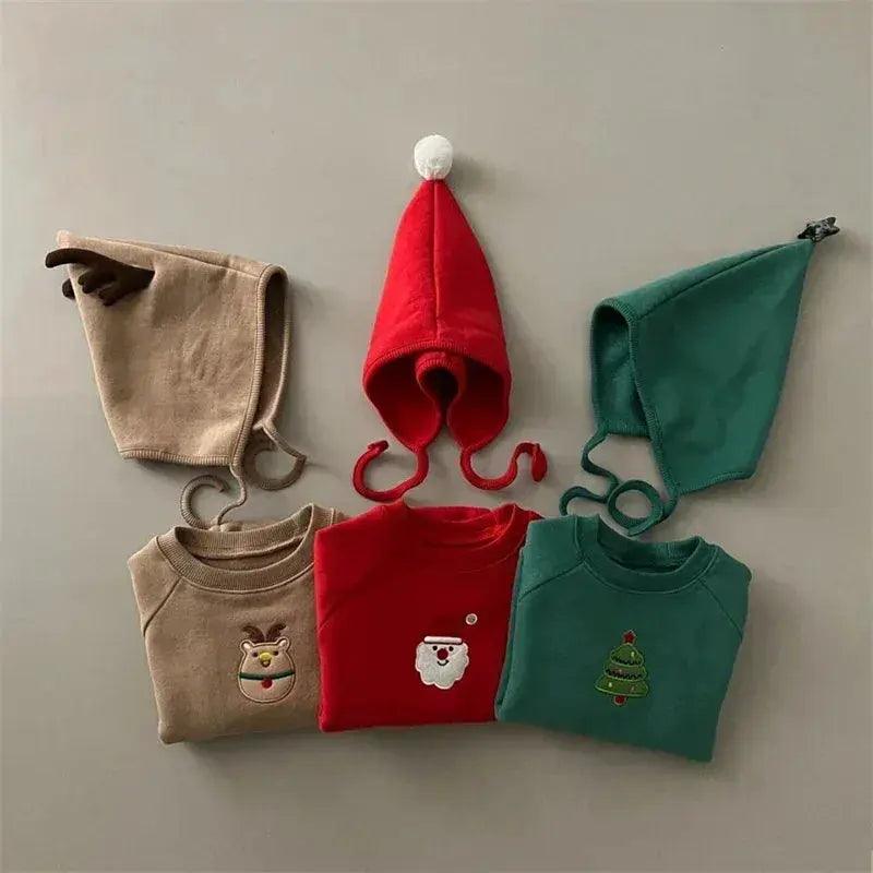  Christmas Baby Romper Set Santa Rudolph Theme With Hat -  ToylandEU™
