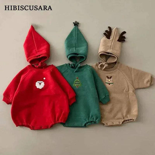  Christmas Baby Romper Set Santa Rudolph Theme With Hat -  ToylandEU™