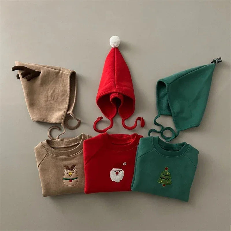Christmas Baby Romper Set With Hat Santa Rudolph Theme - ToylandEU