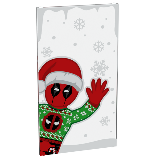 Christmas Deadpool Peek-A-Boo 4x6 Glass Window - ToylandEU