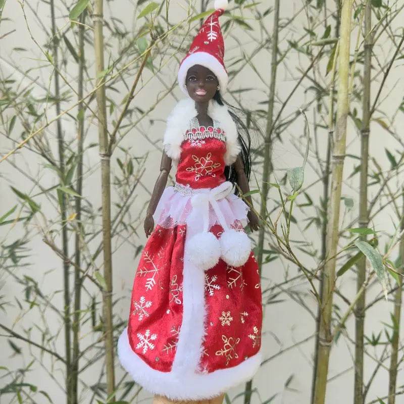 Christmas Family Set with Baby Girl and Black Dolls 5.5 and 11.5 Inch Kids Toys - ToylandEU