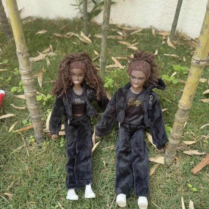 Christmas Family Set with Baby Girl and Black Dolls 5.5 and 11.5 Inch Kids Toys - ToylandEU