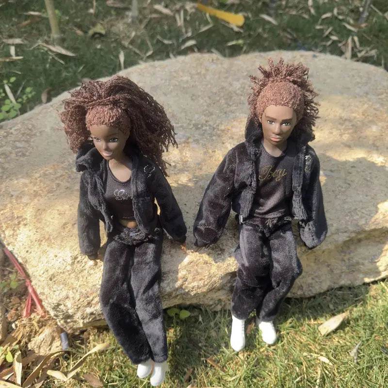 Christmas Family Set with Baby Girl and Black Dolls 5.5 and 11.5 Inch Kids Toys - ToylandEU