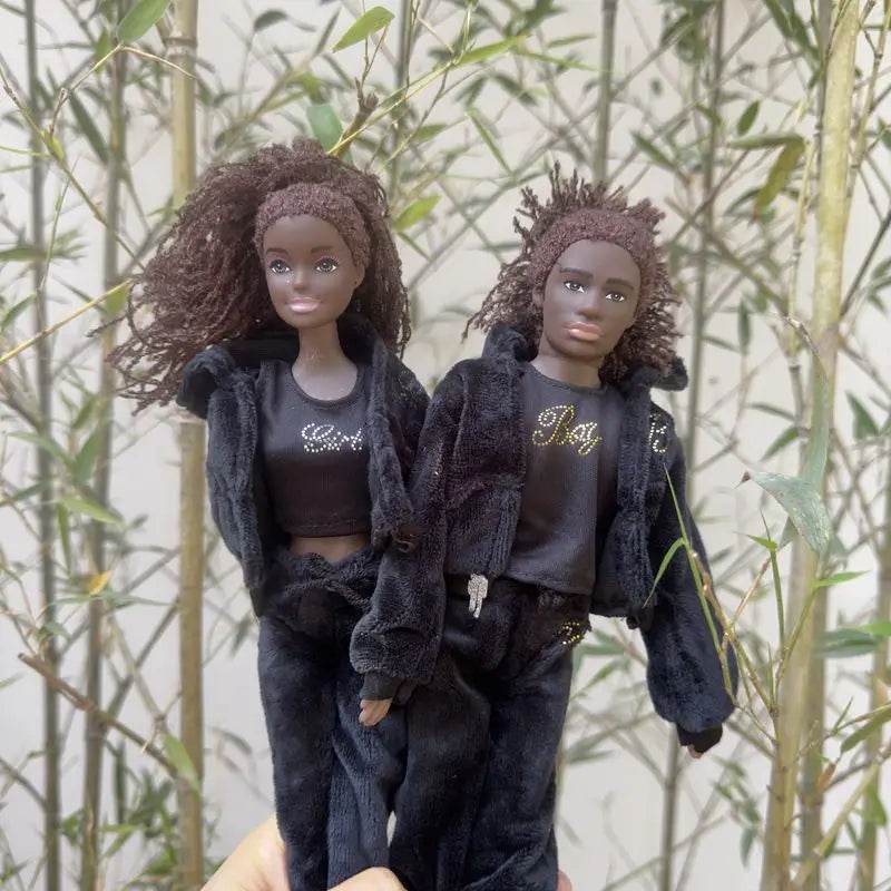 Christmas Family Set with Baby Girl and Black Dolls 5.5 and 11.5 Inch Kids Toys - ToylandEU