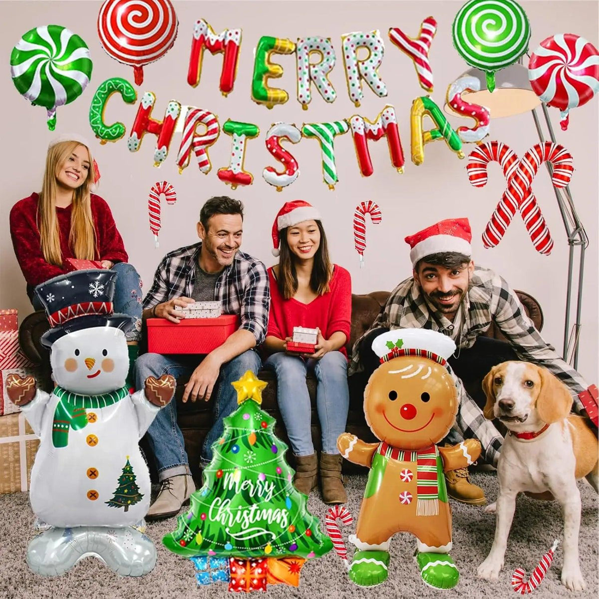 Christmas Foil Balloon | 48 In Giant Candy Cane | Toylandeu™