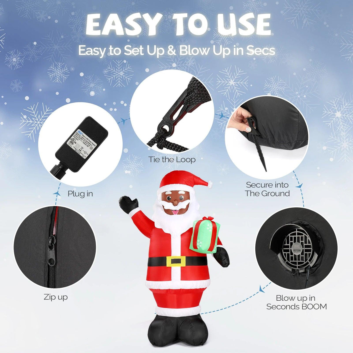 Christmas Inflatable | 7FT LED Santa | Toylandeu™