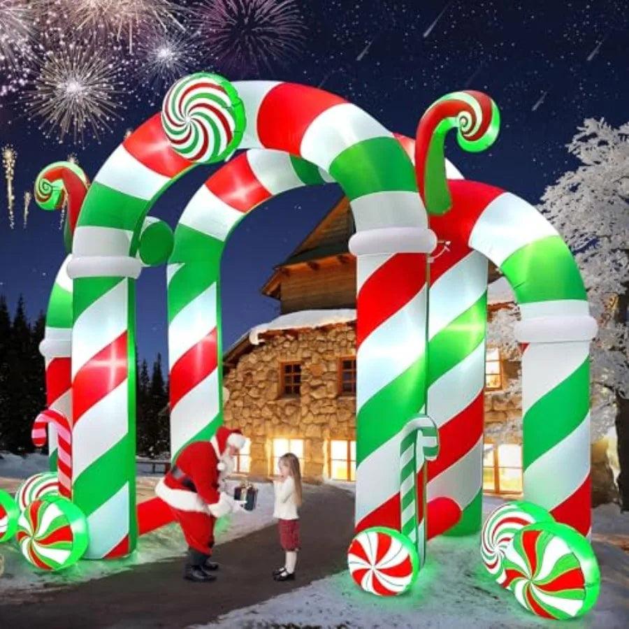 Christmas Inflatable Arch | 13 Ft Candy Shape | Toylandeu™