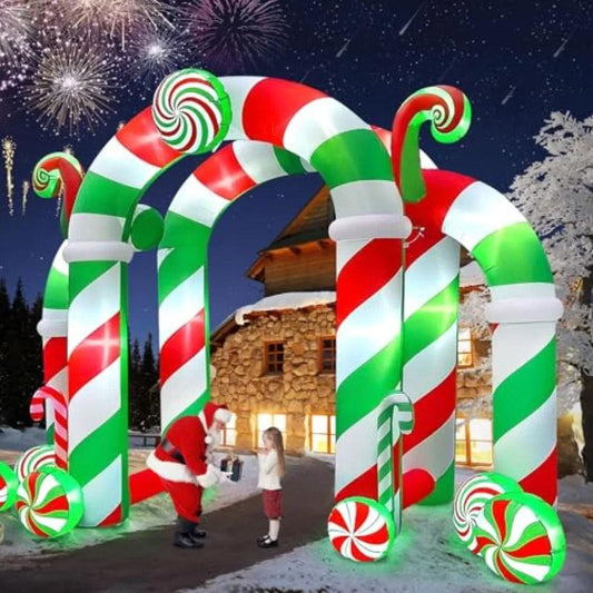 Christmas Inflatable Arch | 13 Ft Candy Shape | Toylandeu™