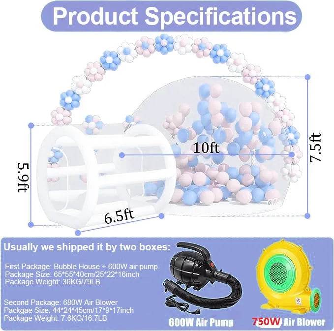 Christmas Inflatable Balloons Bubble House Outdoor 10FT PVC - ToylandEU