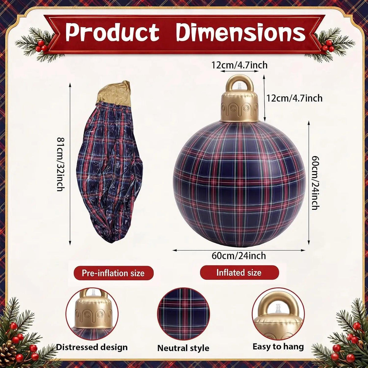 Christmas Inflatable Balls | 32 Inch 3 Pack | Toylandeu™
