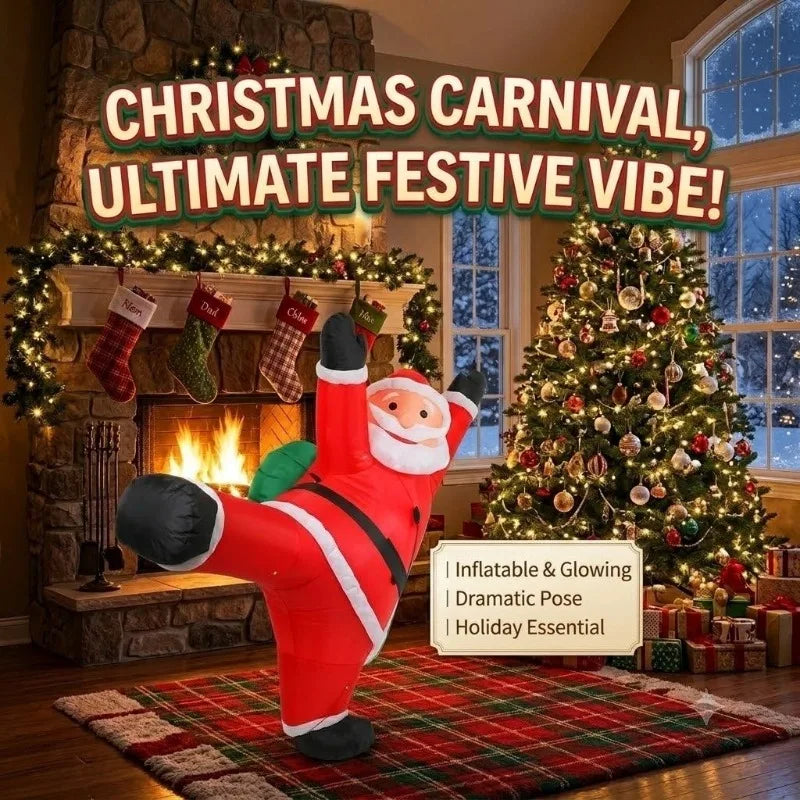 Christmas Inflatable Climbing Santa | LED Lights | Toylandeu™