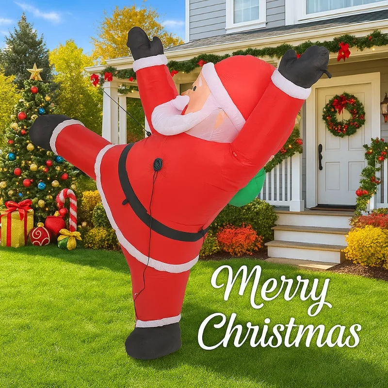 Christmas Inflatable Climbing Santa | LED Lights | Toylandeu™