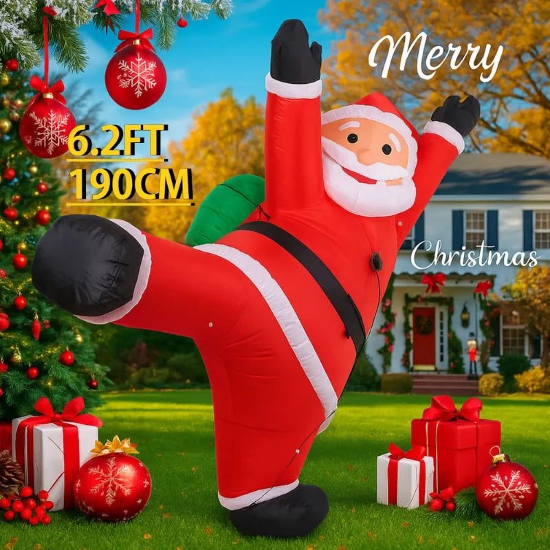 Christmas Inflatable Climbing Santa | LED Lights | Toylandeu™