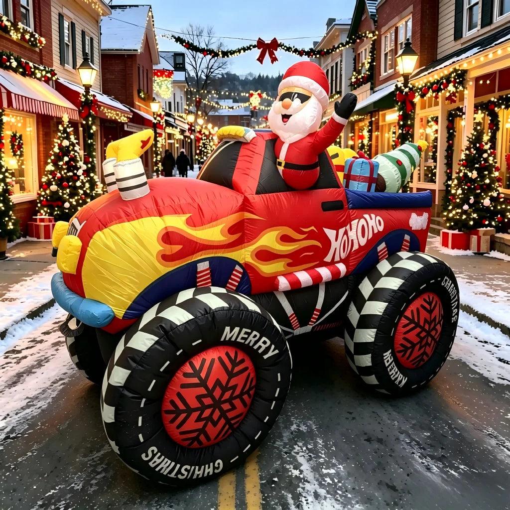 Christmas Inflatable Santa Truck | 8 FT LED | Toylandeu™